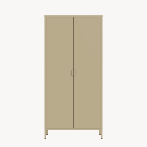 Roupeiro Esteli 2 varões 4 prateleiras reguláveis aço 170x80x45 cm Camel en.casa