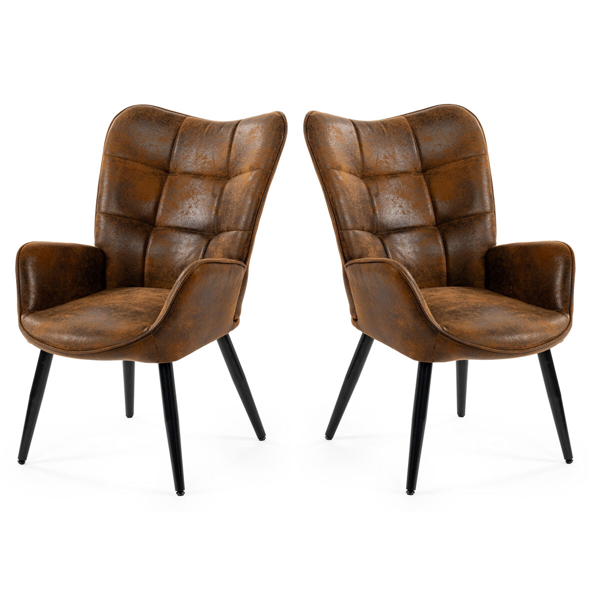 MEUBLES COSY Set de 2 Sillones Escandinavos con Patas de Metal