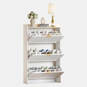 Sapateira de mdf com 3 tabuleiros,branco