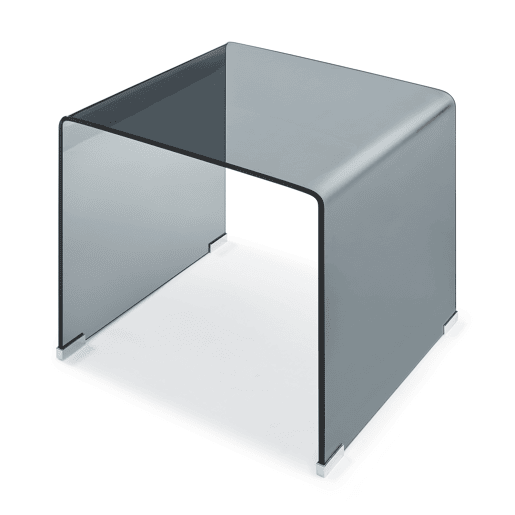Mesa lateral de vidro Varlofrek montada 50x50x50 cm Cinzento en.casa