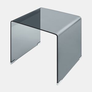 Mesa lateral de vidro Varlofrek montada 50x50x50 cm Cinzento en.casa