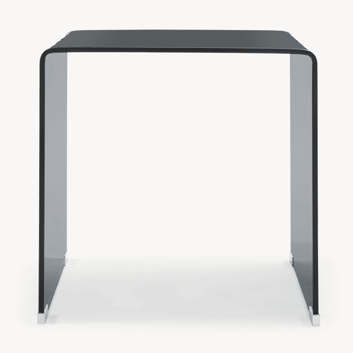 Mesa lateral de vidro Varlofrek montada 50x50x50 cm Cinzento en.casa