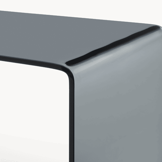 Mesa lateral de vidro Varlofrek montada 50x50x50 cm Cinzento en.casa