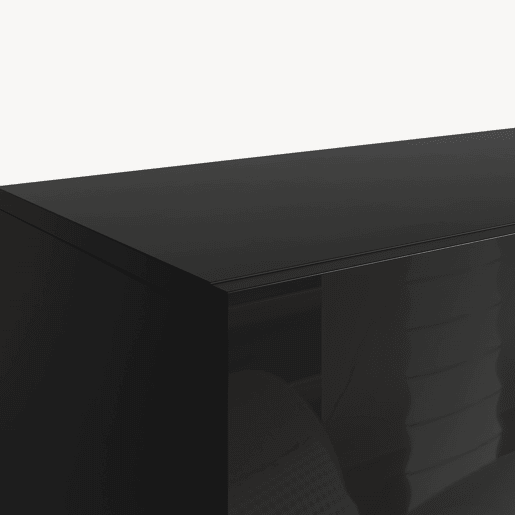 Prateleira suspensa Evaton 2 portas 160x32x30cm Preto alto brilho en.casa