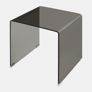 Mesa lateral de vidro Varlofrek montada 50x50x50 cm Cinzento escuro en.casa