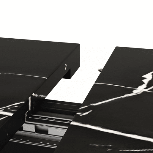 Mesa extensível telescópica 120-160*75 cm - Mesa de cozinha, design com padrão mármore preto