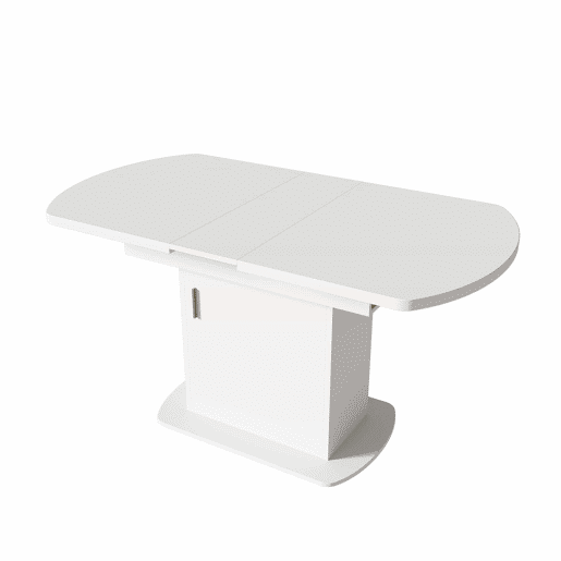 Mesa de jantar oval retrátil - com espaço de arrumação e pega dourada - Branca