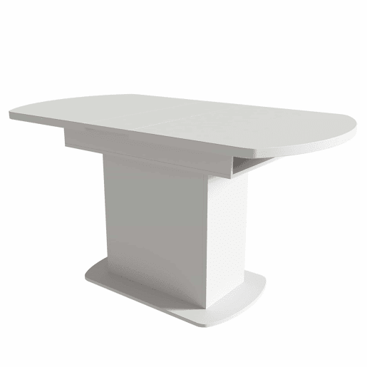 Mesa de jantar oval retrátil - com espaço de arrumação e pega dourada - Branca