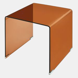 Mesa lateral de vidro Varlofrek montada 50x50x50 cm Castanho en.casa