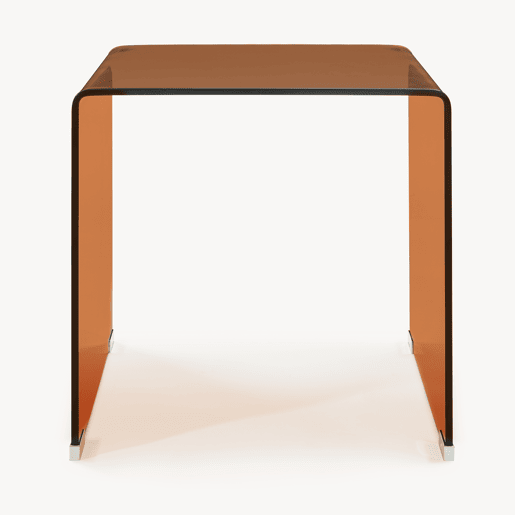 Mesa lateral de vidro Varlofrek montada 50x50x50 cm Castanho en.casa
