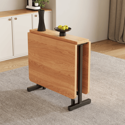 Mesa de jantar extensível 120 cm x 80 cm - Estilo moderno minimalista, estrutura em liga de alta resistência - Carvalho