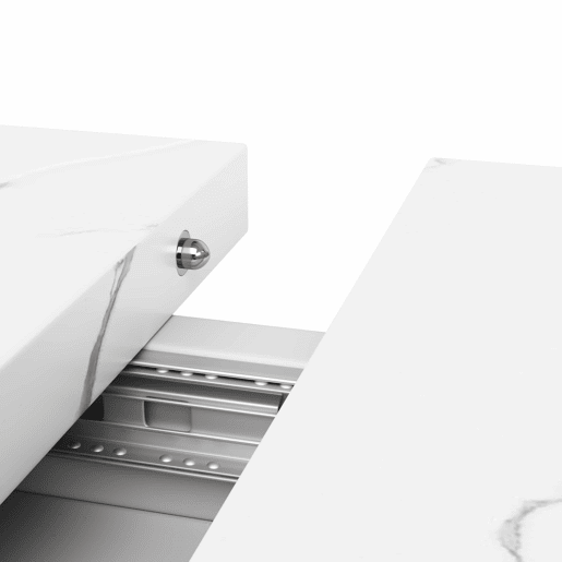 Mesa extensível 118-157 cm - Mesa de jantar e cozinha com pernas cruzadas - Branco