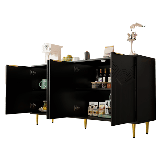 Aparador de mdf com 4 portas,preto