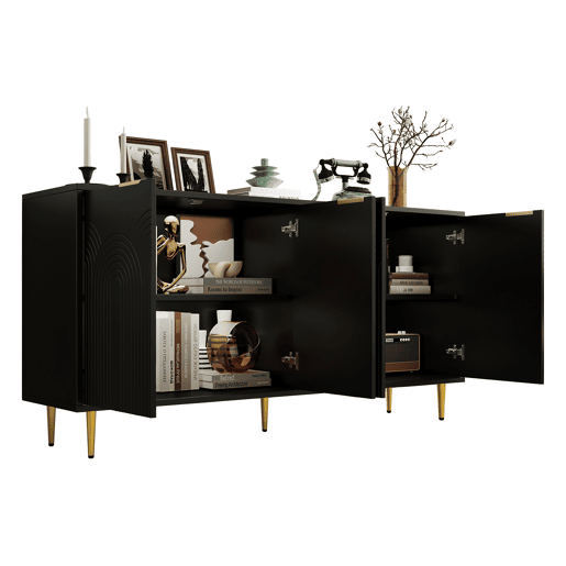 Aparador de mdf com 4 portas,preto