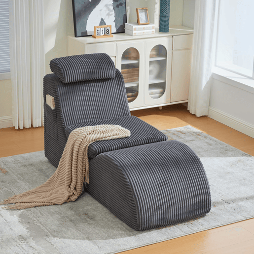 Poltrona ergonómica - design exclusivo, espuma de compressão, capa removível - Cinza escuro
