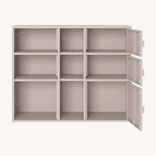 Armário de arquivo Kliri com 3 portas aço 100x32x81 cm Camelo en.casa
