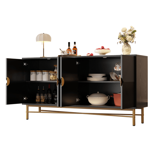 Aparador de mdf com 4 portas,preto