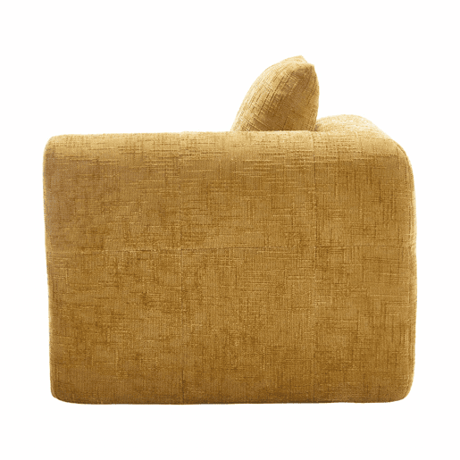 Sofá Chaiselongue confortável - Sem montagem, macio com almofadas e bolsos laterais - Amarelo