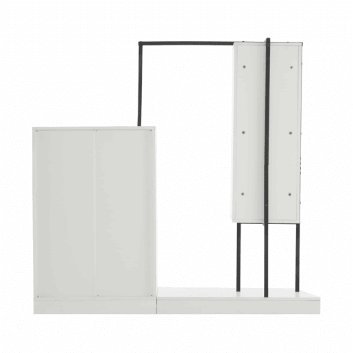 Armário com gavetas + 140x40x135 cm - armário guarda-roupa com barra - branco