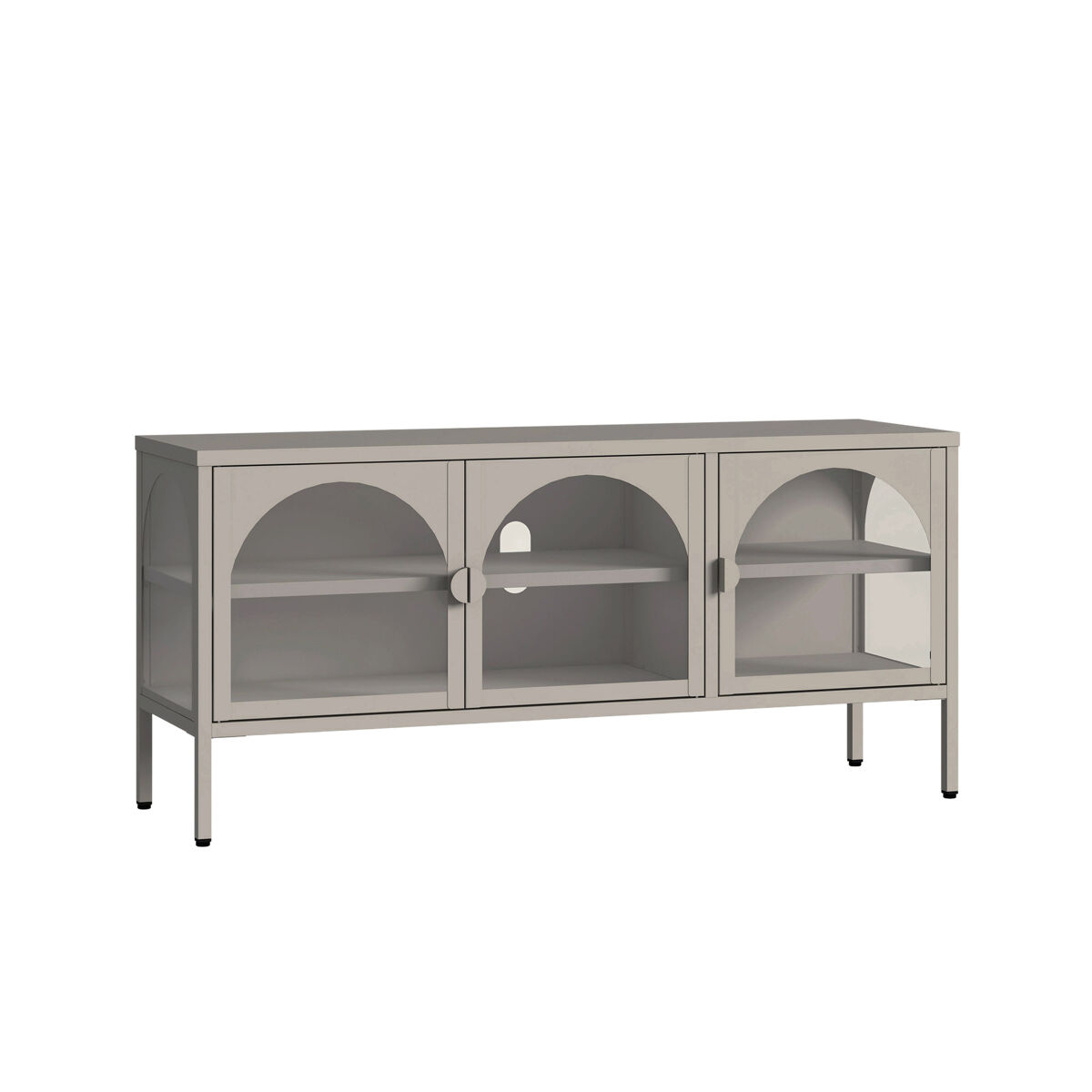 Vitrina Klippestad con 3 puertas arqueadas acero [en.casa]
