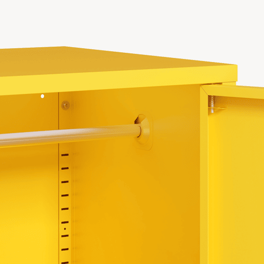 Roupeiro Esteli 2 varões 4 prateleiras reguláveis aço 170x80x45 cm Amarelo en.casa