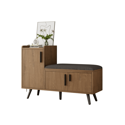 Sapateira de painel de partículas com 3 portas,natural