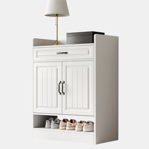 Sapateira de painel de partículas com 2 portas,branco