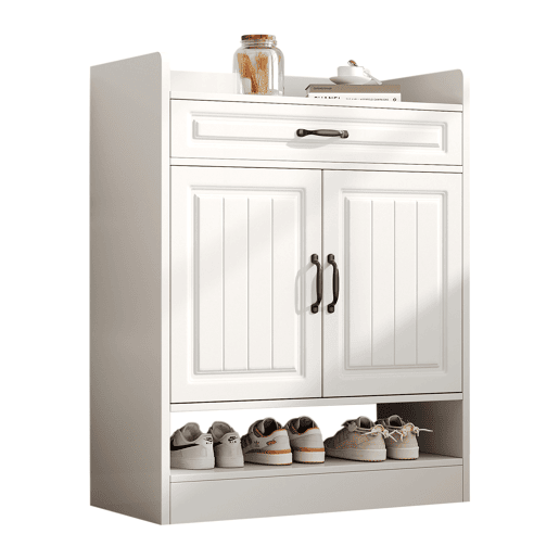 Sapateira de painel de partículas com 2 portas,branco