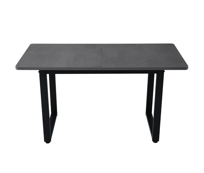 Mesa comedor rectangular - estilo industrial, mesa de café, moderna, de hierro - gris