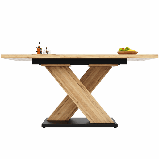 Mesa de jantar retrátil 158,5 x 80 cm - 6 a 8 pessoas - MDF - Natural