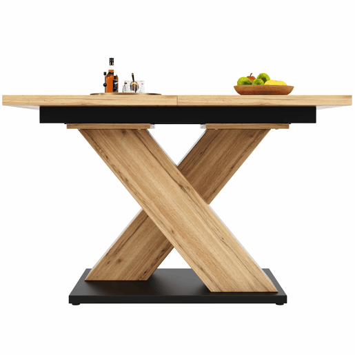 Mesa de jantar retrátil 158,5 x 80 cm - 6 a 8 pessoas - MDF - Natural