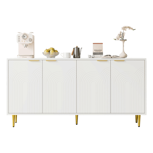 Aparador de mdf com 4 portas,branco Aparador de mdf com 4 portas,branco