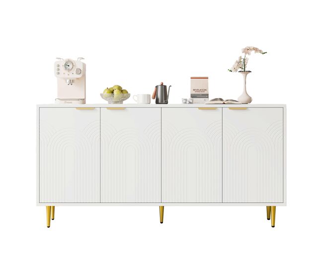 Aparador de mdf con 4 puertas,blanco