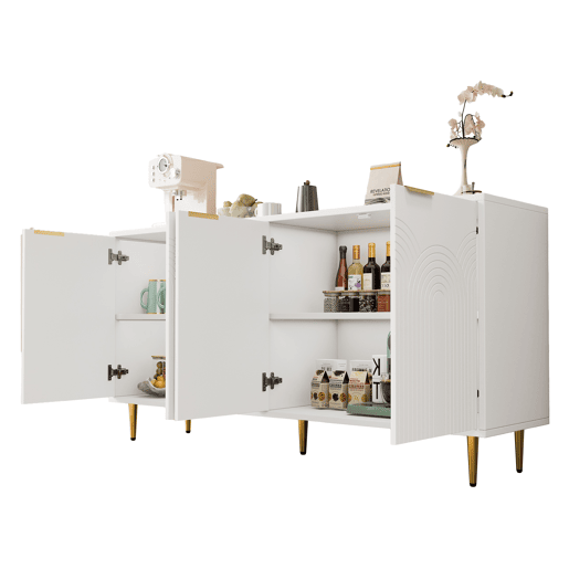 Aparador de mdf com 4 portas,branco Aparador de mdf com 4 portas,branco