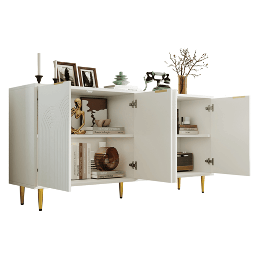 Aparador de mdf com 4 portas,branco Aparador de mdf com 4 portas,branco