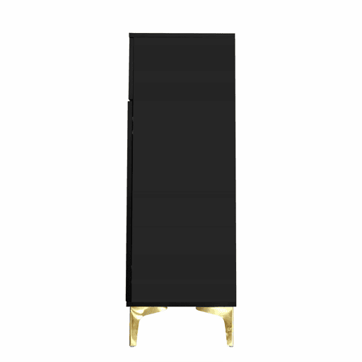 Aparador moderno - 2 portas com prateleiras reguláveis e 2 gavetas - Preto