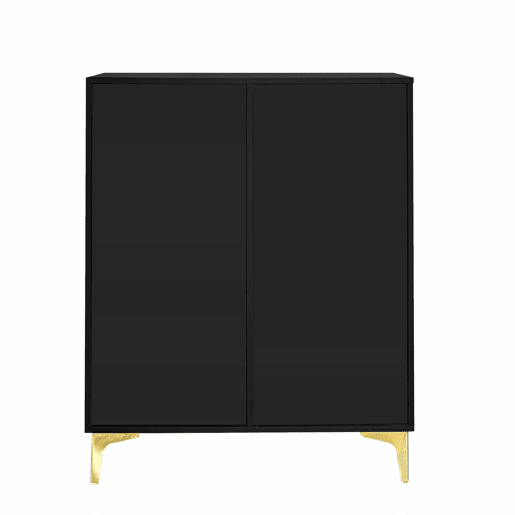 Aparador moderno - 2 portas com prateleiras reguláveis e 2 gavetas - Preto