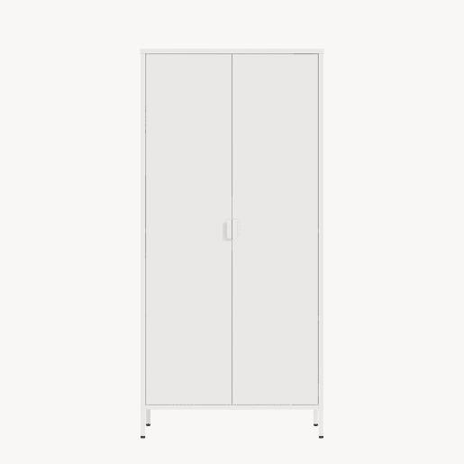 Roupeiro Esteli 2 varões 4 prateleiras reguláveis aço 170x80x45 cm Branco en.casa