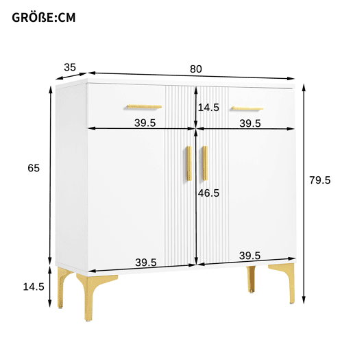 Aparador de mdf com 2 portas e 2 gavetas,branco Aparador de mdf com 2 portas e 2 gavetas,branco