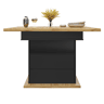Mesa extensível telescópica 110-140×80 cm - Mesa dobrável para 4-6 pessoas, com 3 níveis de armazenamento - Preto