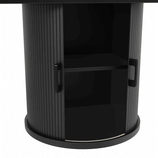 Mesa extensível redonda 118-158 cm - Mesa de jantar, extensível a ovalada, capacidade para 6 pessoas - NogueiraPreto