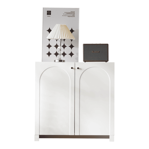 Aparador de painel de partículas com 2 portas,branco