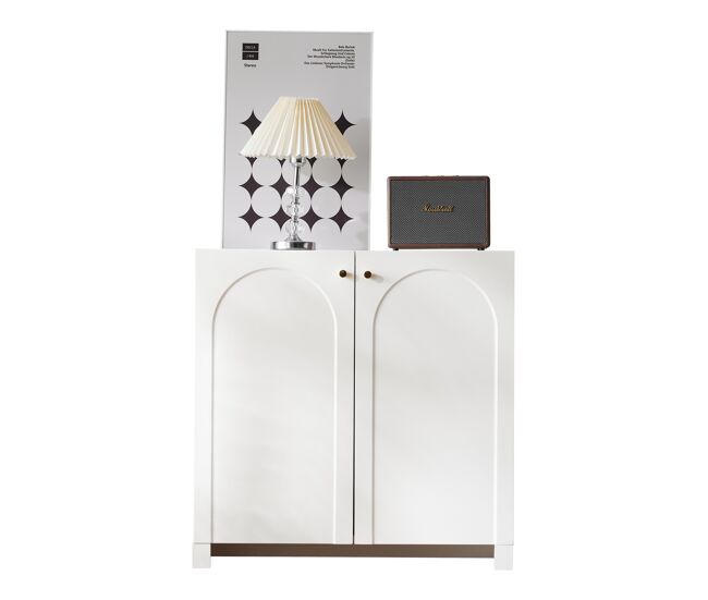 Aparador de panel de partículas con 2 puertas,blanco