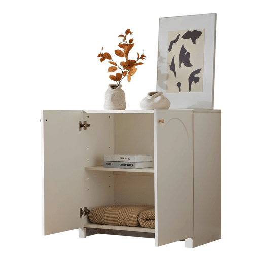 Aparador de painel de partículas com 2 portas,branco