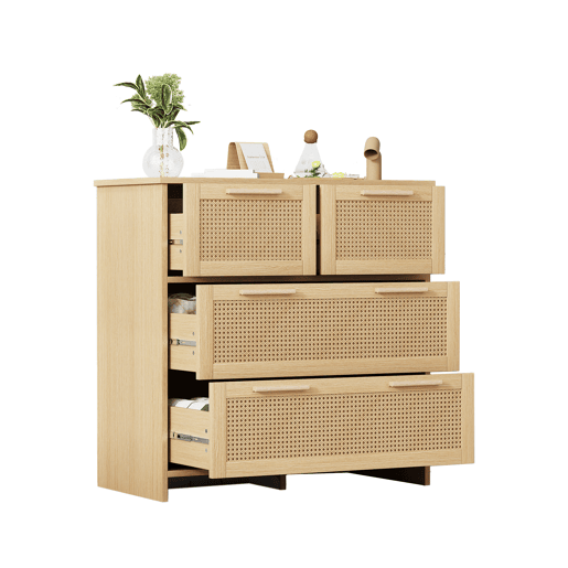 Cômoda dupla de mdf com 4 gavetas,natural