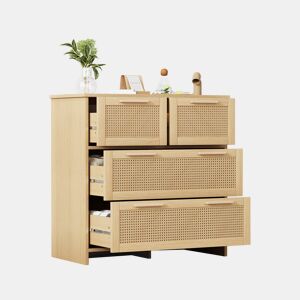 Cômoda dupla de mdf com 4 gavetas,natural