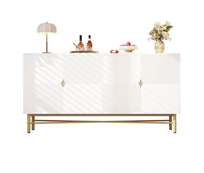 Aparador de mdf con 4 puertas,blanco