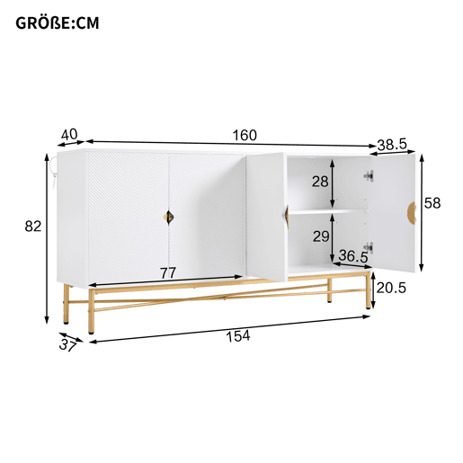 Aparador de mdf com 4 portas,branco