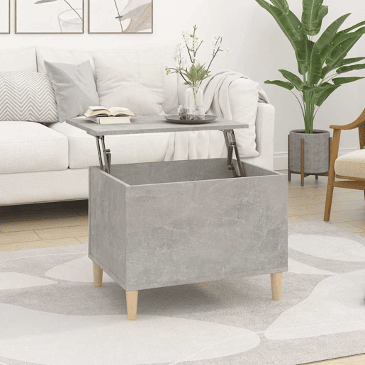 Mesa de Centro, Mesa baixa, 60x44,5x45 cm derivados madeira cinzento cimento