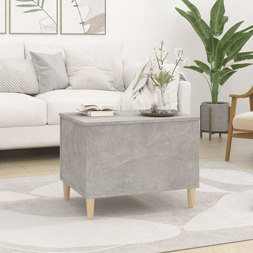 Mesa de Centro, Mesa baixa, 60x44,5x45 cm derivados madeira cinzento cimento